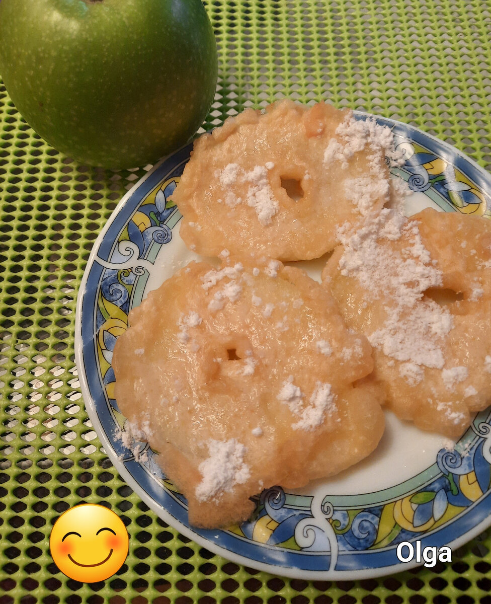Нежные яблочные кольца в хрустящем кляре