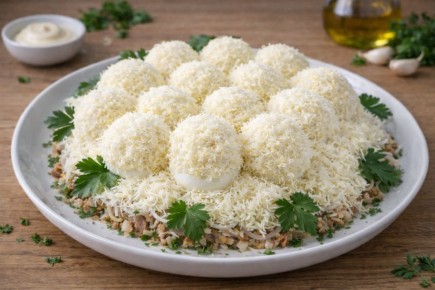 Как приготовить белоснежный салат Рафаэлло для праздничного стола