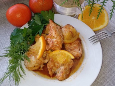 Нежная индейка с апельсинами для праздничного стола