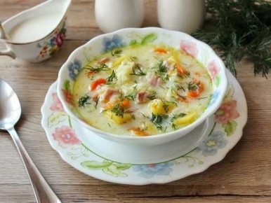 Нежный сливочный суп с рисом