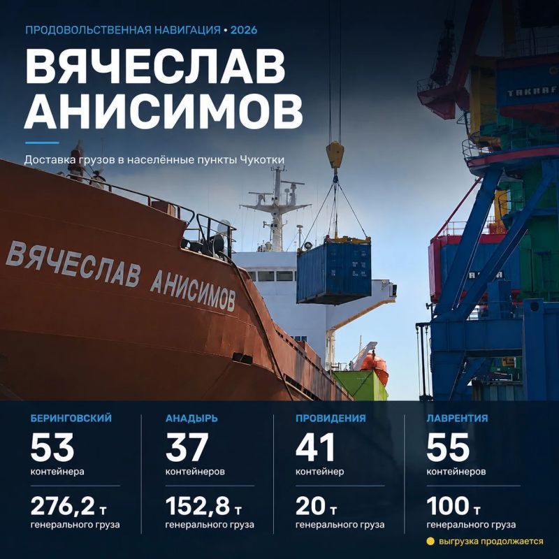 Продовольственная навигация на Чукотке набирает ход Продовольственная навигация на Чукотке набирает ход