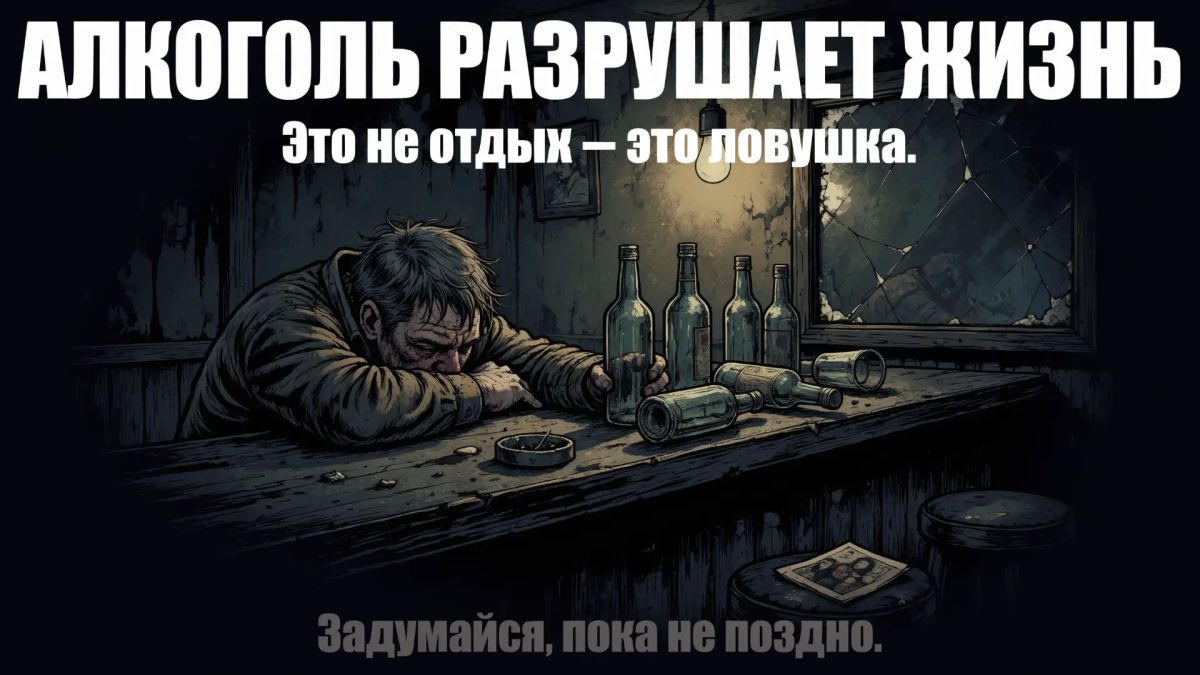 Алкоголь не помогает, а разрушает и крадёт жизнь